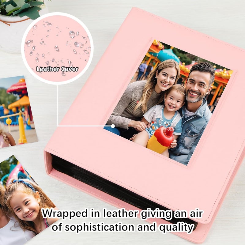 Aevdor 272 Pockets Photo Album 5x7 Holds 272 Photos, 5x7 Photo Album Extra Large Capacity Leather Cover Photo Albums for Family Wedding Baby Pictures (272 Pink) - Image 4